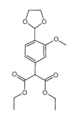 diethyl (4-(1,3-dioxolan-2-yl)-3-(methyloxy)phenyl)-propanedioate Structure