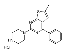 6-methyl-4-phenyl-2-piperazin-1-ylthieno[2,3-d]pyrimidine,hydrochloride Structure