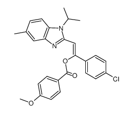1-(4-chlorophenyl)-2-(1-isopropyl-5-methyl-1H-benzo[d]imidazol-2-yl)vinyl 4-methoxybenzoate结构式