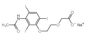 sodium 2-[2-(3-acetamido-2,4,6-triiodo-phenoxy)ethoxy]acetate结构式