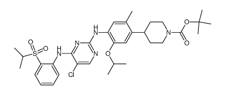 4-[4-[[5-Chloro-4-[[2-[(propan-2-yl)sulfonyl]phenyl]amino]pyrimidin-2-yl]amino]-5-isopropoxy-2-methylphenyl]piperidine-1-carboxylic acid tert-butyl ester Structure