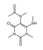 (6CI)-1,3-二甲基-5-N-甲基乙酰氨基-6-甲基氨基-尿嘧啶结构式