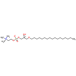 1-O-十七烷基-2-羟基-sn-甘油-3-磷酸胆碱结构式