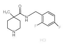 N-(2,4-Difluorobenzyl)-4-methylpiperidine-4-carboxamide hydrochloride结构式