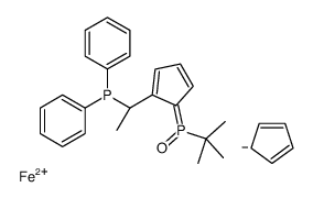 (S)-1-[(S)-叔丁基膦酰基]-2-[(S)-1-(二苯基膦基)乙基]二茂铁结构式