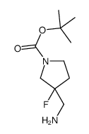 3-(氨基甲基)-3-氟吡咯烷-1-羧酸叔丁酯结构式