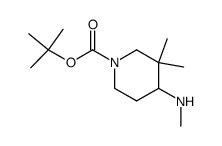 3,3-二甲基-4-(甲基氨基)哌啶-1-羧酸叔丁酯结构式