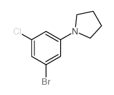 1-(3-溴-5-氯苯基)吡咯烷结构式