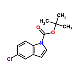 5-氯-1H-吲哚-1-甲酸叔丁酯结构式