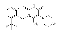 1-(2-氟-6-(三氟甲基)苄基)-6-甲基-5-(哌嗪-1-基)嘧啶-2,4(1H,3H)-二酮结构式