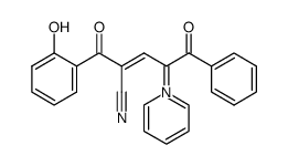 4-cyano-5-(2-hydroxyphenyl)-1,5-dioxo-2-(pyridinium-1-yl)-1-phenylpent-3-en-2-ide结构式