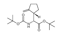 (R)-tert-butyl 2-(tert-butoxycarbonylamino)-2-((S)-2-methylenecyclopentyl)acetate Structure