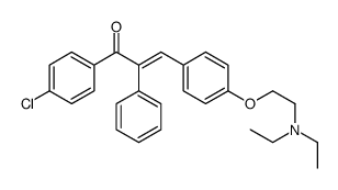 (E)-1-(4-chlorophenyl)-3-[4-[2-(diethylamino)ethoxy]phenyl]-2-phenylprop-2-en-1-one结构式