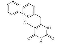 2,4(1H,3H)-Pyrimidinedione, 5-(2-phenyldiazenyl)-6-(phenylmethyl)- Structure