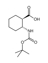 反式-2-((叔丁氧基羰基)氨基)环己烷羧酸结构式