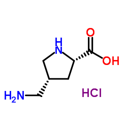 (4R)-4-(Aminomethyl)-L-proline hydrochloride (1:1) Structure