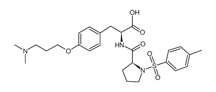 N-(toluene-4-sulfonyl)-L-prolyl-4-[3-(N,N-dimethylamino)propoxy]-L-phenylalanine结构式