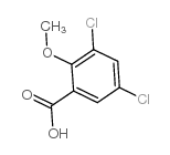 3,5-二氯-2-甲氧基苯甲酸结构式