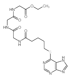 Glycine,N-[1-oxo-5-(9H-purin-6-ylthio)pentyl]glycylglycyl-, ethyl ester Structure
