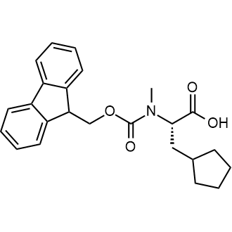 (S)-N-Fmoc-N-甲基-3-环戊基-丙氨酸结构式