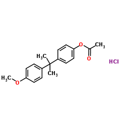 4-[2-(4-Methoxyphenyl)-2-propanyl]phenyl acetate hydrochloride (1:1) Structure
