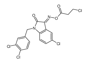 5-氯-1-[(3,4-二氯苯基)甲基]-1H-吲哚-2,3-二酮 3-[o-(3-氯-1-氧代丙基)肟]结构式