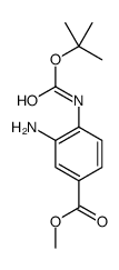 3-氨基-4-[[(1,1-二甲基乙氧基)羰基]氨基]苯甲酸甲酯结构式
