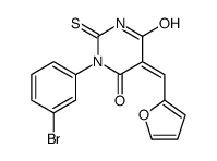 1(3-溴苯基)-5-(2-呋喃亚甲基)二氢-2-硫代-4-(6,1H,5H)-嘧啶酮图片