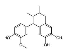 5-(4-hydroxy-3-methoxyphenyl)-6,7-dimethyl-5,6,7,8-tetrahydronaphthalene-2,3-diol结构式