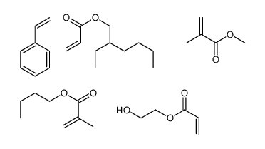 2-甲基-2-丙烯酸丁酯与苯乙烯、2-丙烯酸-2-乙基己酯、2-丙烯酸-2-羟乙酯和2-甲基-2-丙烯酸甲酯的聚合物结构式