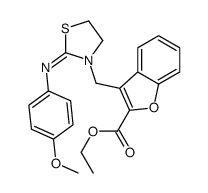 ethyl 3-[[2-(4-methoxyphenyl)imino-1,3-thiazolidin-3-yl]methyl]-1-benzofuran-2-carboxylate Structure