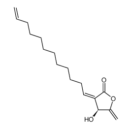 (S)-3-[(Z)-11-Dodecen-1-ylidene]-4,5-dihydro-4-hydroxy-5-methylenefuran-2(3H)-one结构式