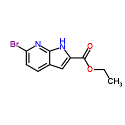 6-溴-1H-吡咯并[2,3-B]吡啶-2-甲酸乙酯结构式