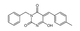 1-benzyl-5-[(4-methylphenyl)methylidene]-1,3-diazinane-2,4,6-trione Structure