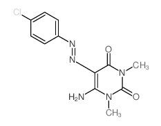 2,4(1H,3H)-Pyrimidinedione,6-amino-5-[2-(4-chlorophenyl)diazenyl]-1,3-dimethyl- Structure