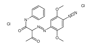 2,5-dimethoxy-4-[[2-oxo-1-[(phenylamino)carbonyl]propyl]azo]benzenediazonium chloride monohydrochloride结构式