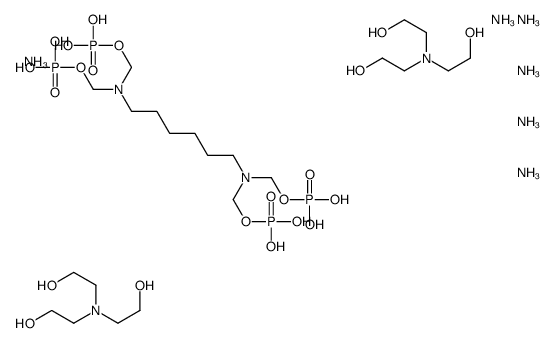 hexaammonium dihydrogen [hexane-1,6-diylbis[nitrilobis(methylene)]]tetrakisphosphonate, compound with 2,2',2''-nitrilotris[ethanol] (1:2)结构式