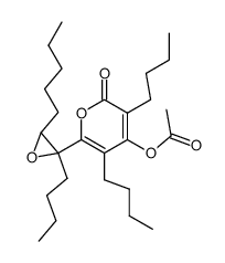 3,5-dibutyl-6-(2-butyl-3-pentyloxiran-2-yl)-2-oxo-2H-pyran-4-yl acetate结构式