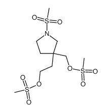 2-(1-(methylsulfonyl)-3-(((methylsulfonyl)oxy)methyl)pyrrolidin-3-yl)ethyl methanesulfonate结构式