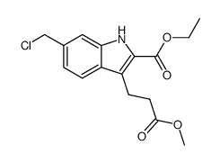 3-(2-methoxycarbonyl-ethyl)-6-chloromethyl-1H-indole-2-carboxylic acid ethyl ester Structure
