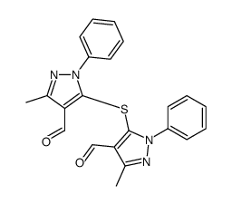 5-(4-formyl-5-methyl-2-phenylpyrazol-3-yl)sulfanyl-3-methyl-1-phenylpyrazole-4-carbaldehyde Structure