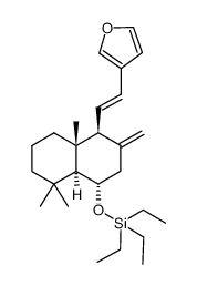 triethyl(((1S,4S,4aR,8aS)-4-((E)-2-(furan-3-yl)vinyl)-4a,8,8-trimethyl-3-methylenedecahydronaphthalen-1-yl)oxy)silane结构式