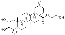 (2α,3β)-2,3-Dihydroxy-olean-12-en-28-oic acid 2-hydroxyethyl ester,结构式