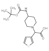 (4-Boc-氨基-1-哌啶)-噻吩-3-乙酸结构式
