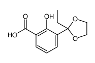 3-(2-ethyl-1,3-dioxolan-2-yl)-2-hydroxybenzoic acid Structure