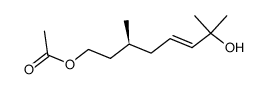 Acetic acid (E)-(S)-7-hydroxy-3,7-dimethyl-oct-5-enyl ester结构式