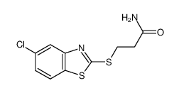 5-chloro-3-(2-benzothiazolylthio)propanamide结构式