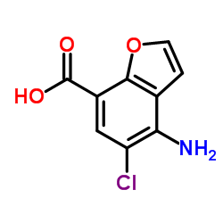 4-氨基-5-氯苯并呋喃-7-羧酸结构式
