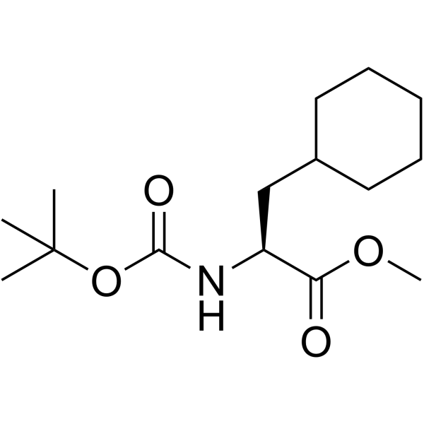 (S)-2-((叔丁氧基羰基)氨基)-3-环己基丙酸甲酯结构式