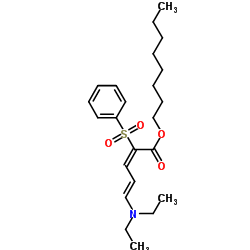 5-n,n-二乙基氨基-2-苯基磺酰基-2,4-戊二烯酸辛酯结构式